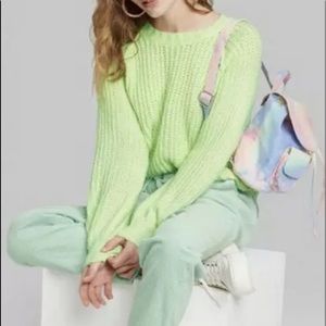 Wild Fable Chunky Knit Mint Green Sweater